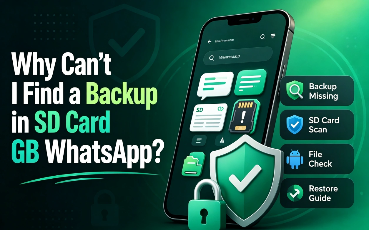 GB WhatsApp SD card backup folder troubleshooting guide